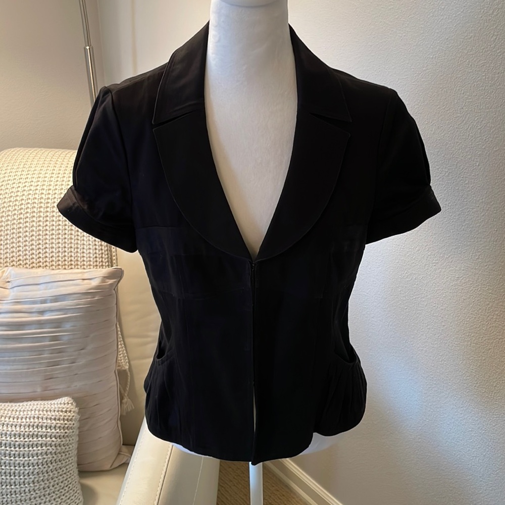 Nine West Petite - 12P - Women’s Short Sleeve Black Blazer